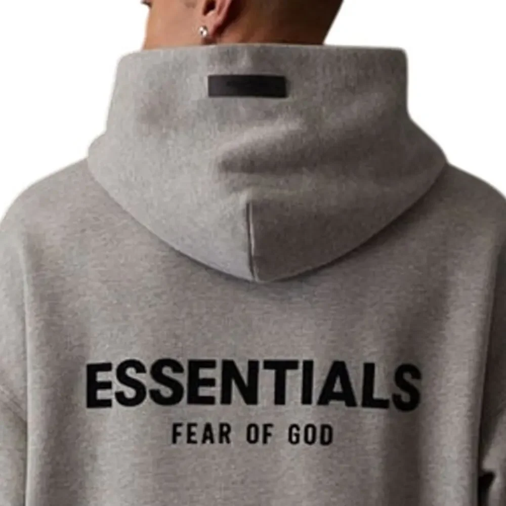 💎✨BRAND NEW✨💎FOG essentials Season 8 double line high street hoodie Gray - Picture 2 of 6